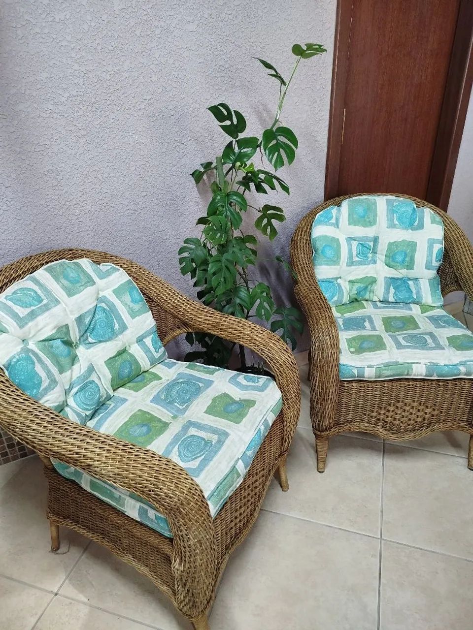 Par de poltronas em junco com almofadas removíveis  - Foto 5