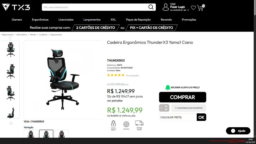 Cadeira Ergonômica ThunderX3 Yama1 - Foto 4