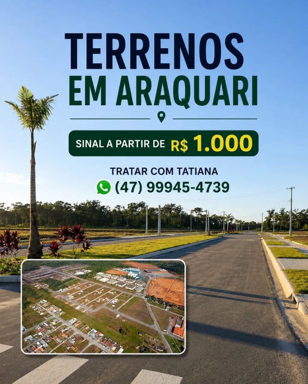Terrenos em Araquari com R$ 1.000 sinal