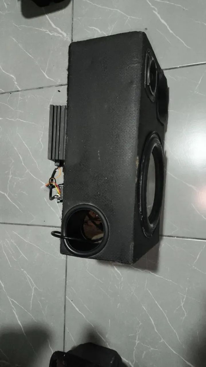 Caixa de som automotivo mais módulo e fonte - Foto 3