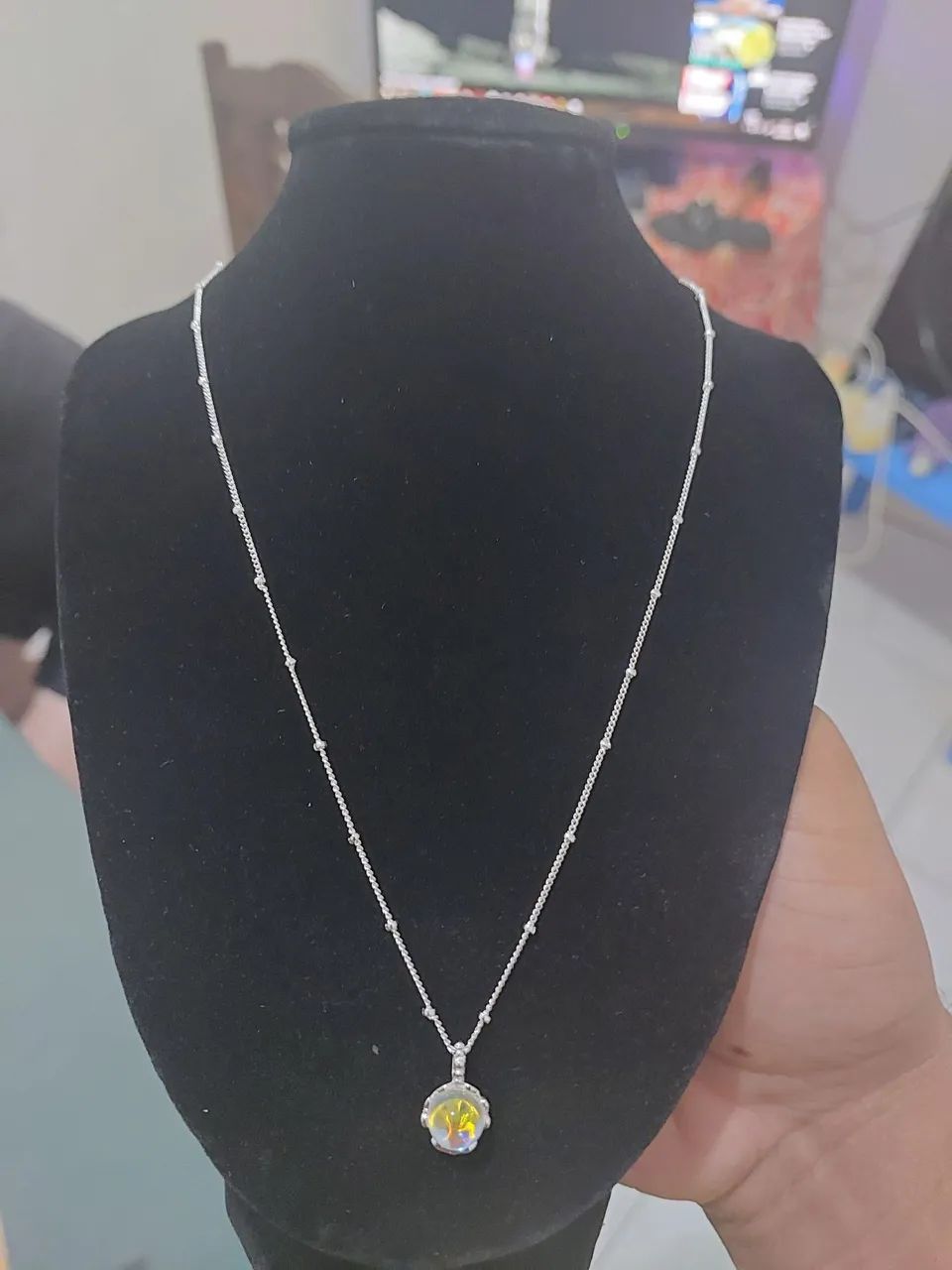 Colar em prata esterlina com pedra da lua - Foto 5