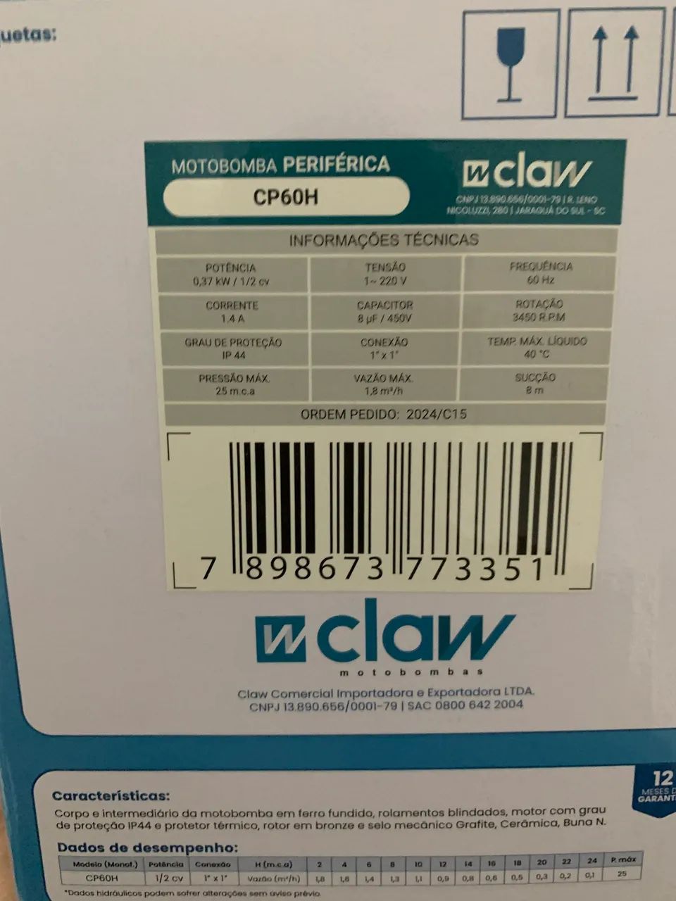Motobomba Periférica Claw 475493988010577921