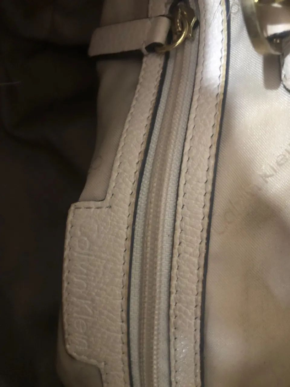 Bolsa Calvin Klein de couro Branco  - Foto 3