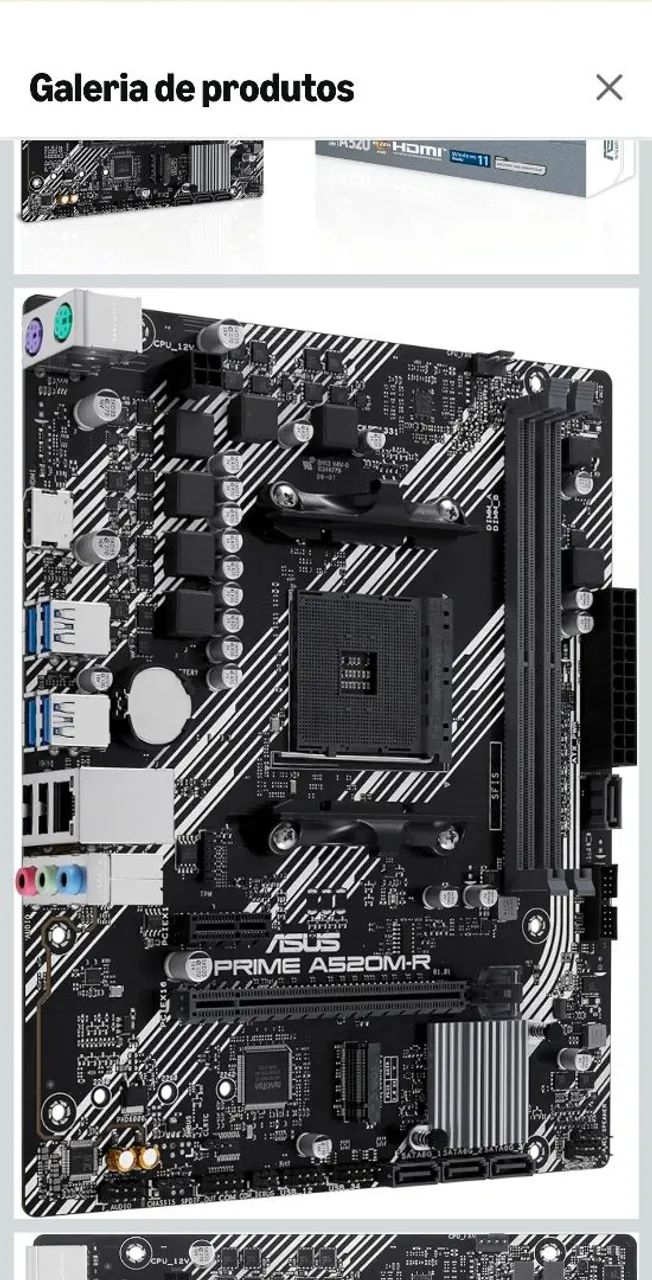 Placa mae AMD A520M DDR4 Asus Prime Nova Lacrada. (Castanhal) - Foto 3
