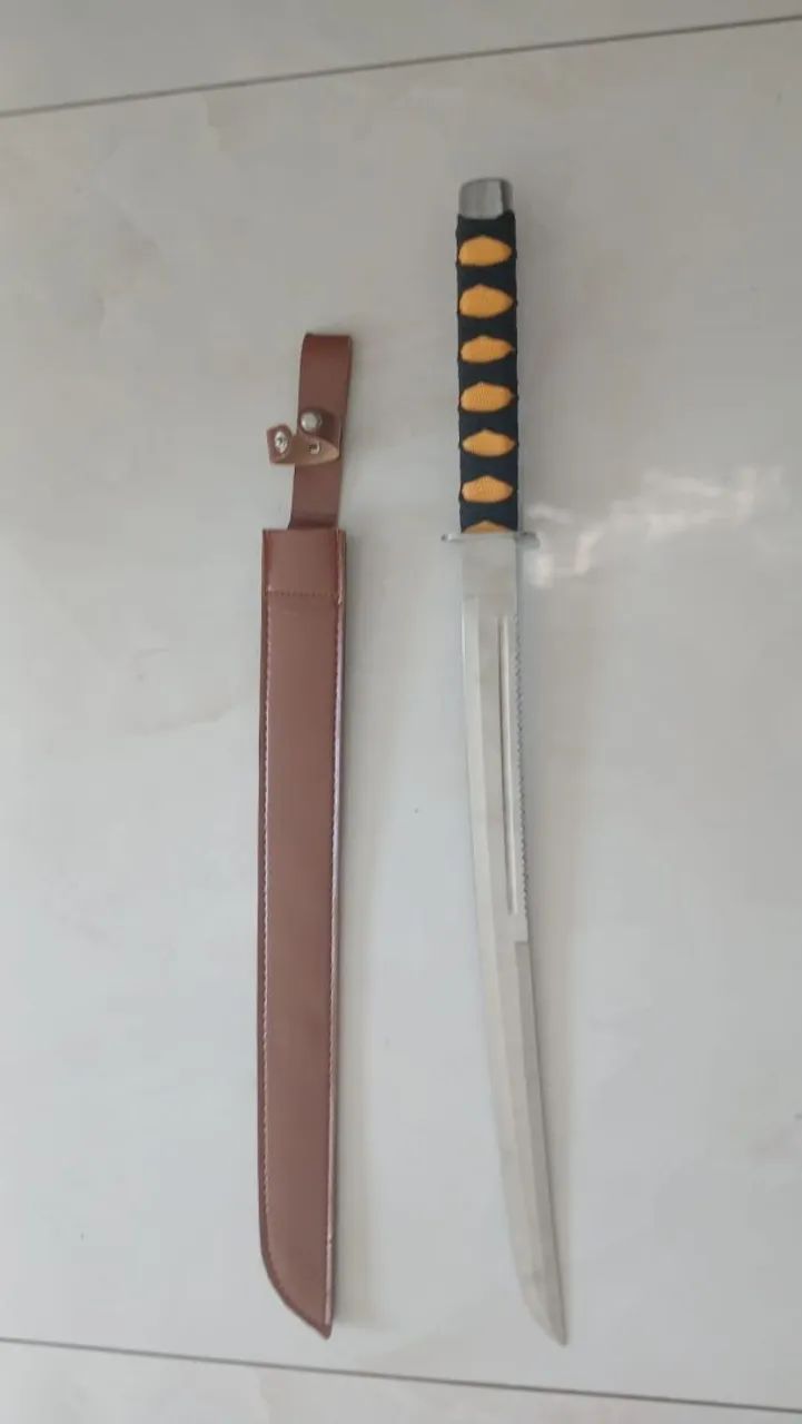 Facão Tipo Katana Wakizashi Espada 70cm Prateado SEM CORTE - Foto 3