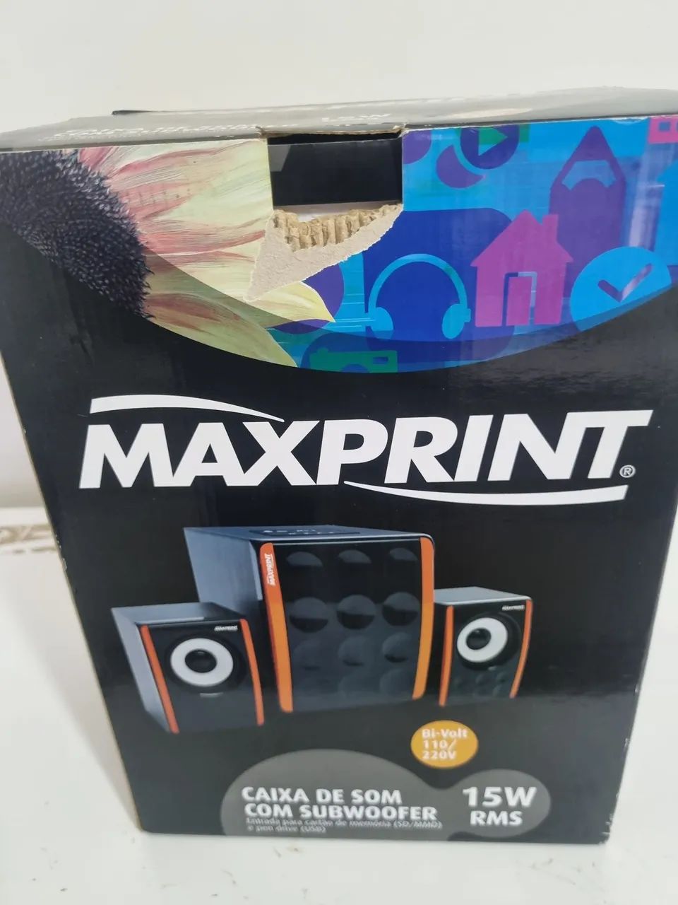 Caixa de som com subwoofer nova