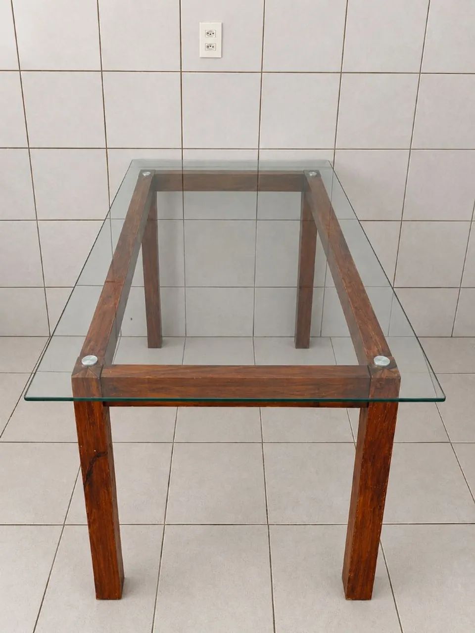 Mesa tampo de vidro
