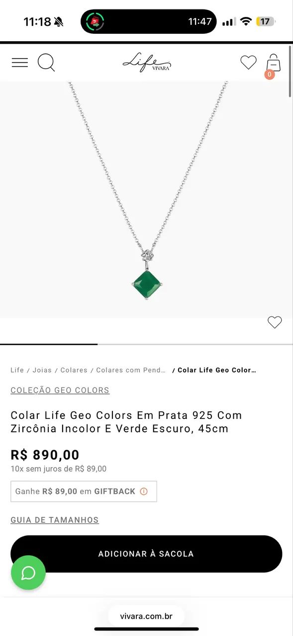 Colar Vivara pedra verde  - Foto 2