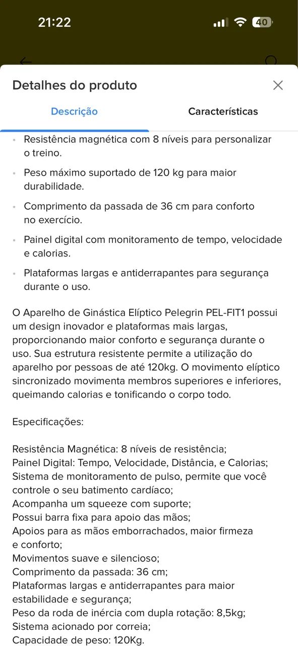 Elíptico - Aparelho Academia  - Foto 3