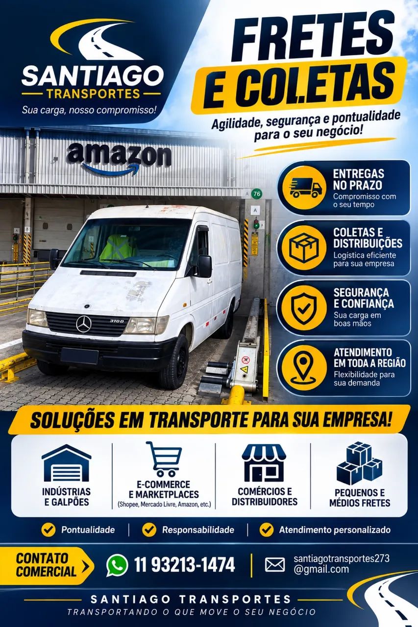 ? Fretes e Coletas Rápidas | Santiago Transportes | WhatsApp *