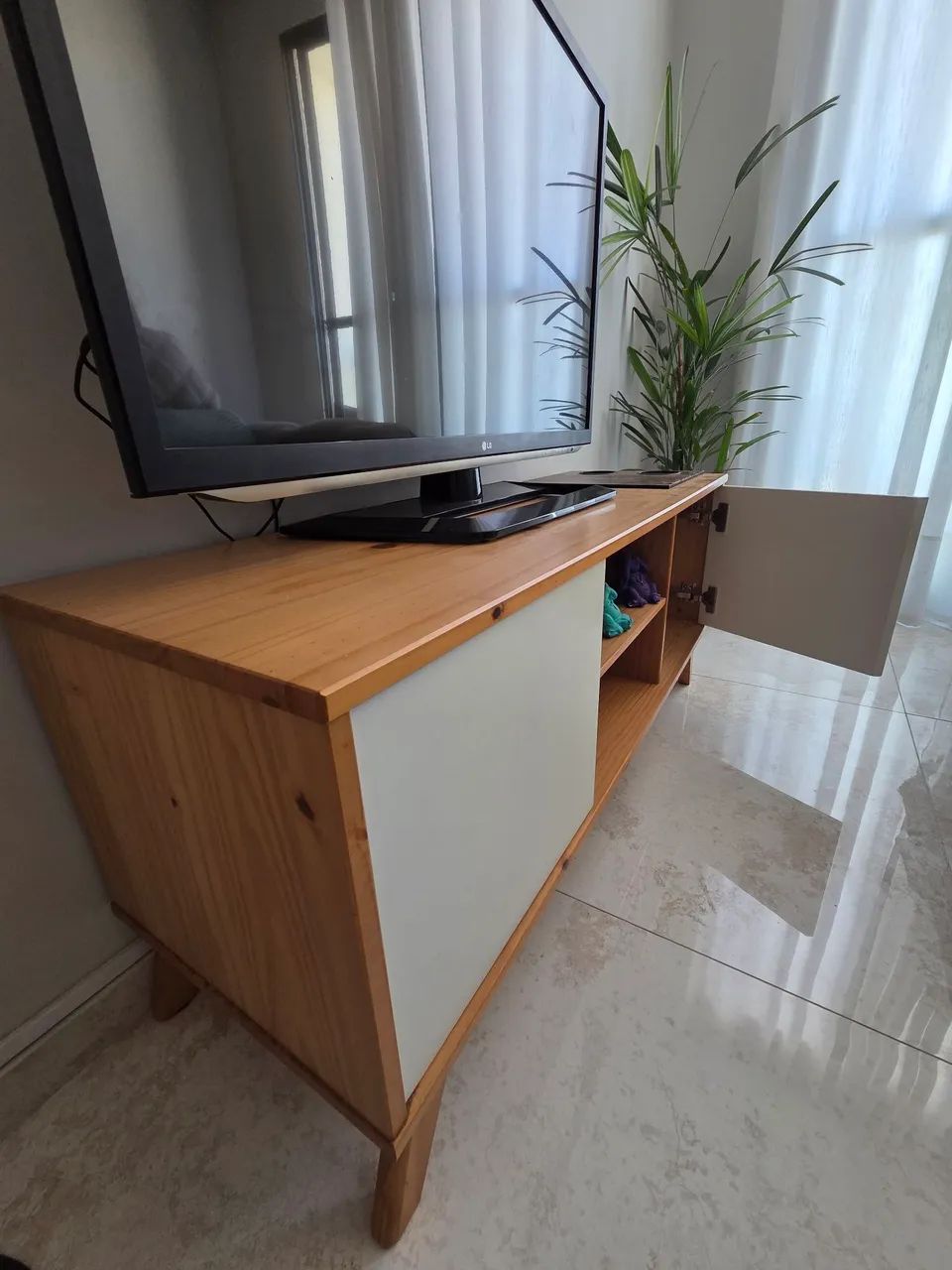 Rack Memory Mobly - Madeira Maciça Taeda + MDF | 120 cm - Foto 5