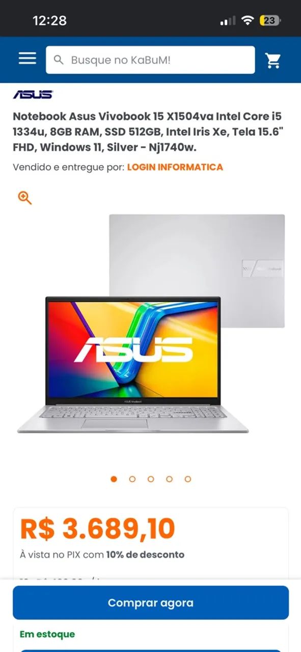 Notebook ASUS Vivobook 15 Intel Core i5 1334U 8GB RAM 256 SSD 15,6" - Foto 5