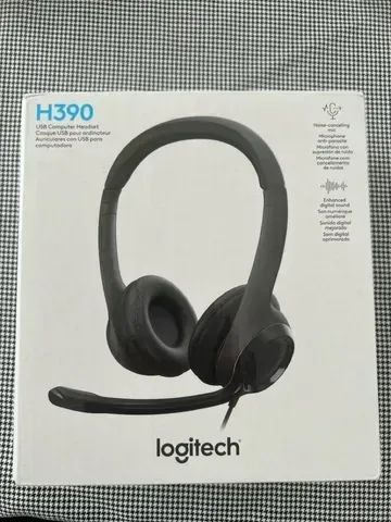 Headset com fio USB Logitech H390 Preto Seminovo
