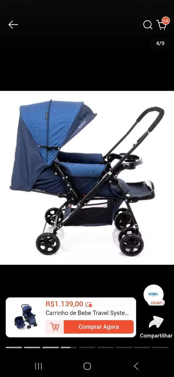 Carrinho com bebê conforto super conservado - Foto 4