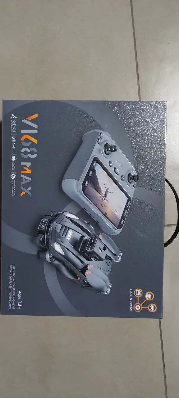 Drone V168 MAX com GPS e controle com tela