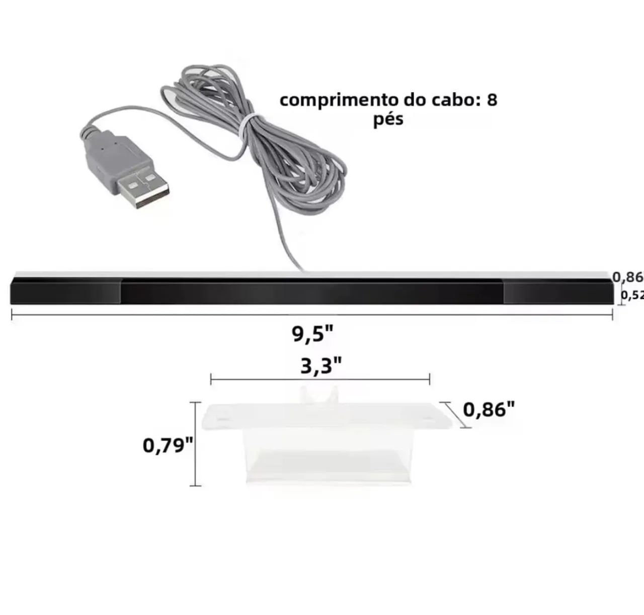Faixa de Sensor com fio USB para Nintendo Wii - Foto 3