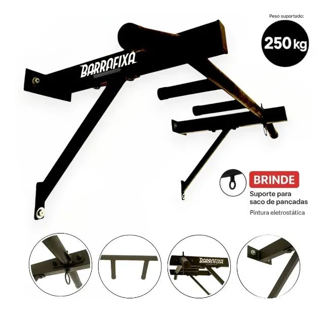 Barra Fixa de Parede - Pull-up Interna e Externa - Foto 5
