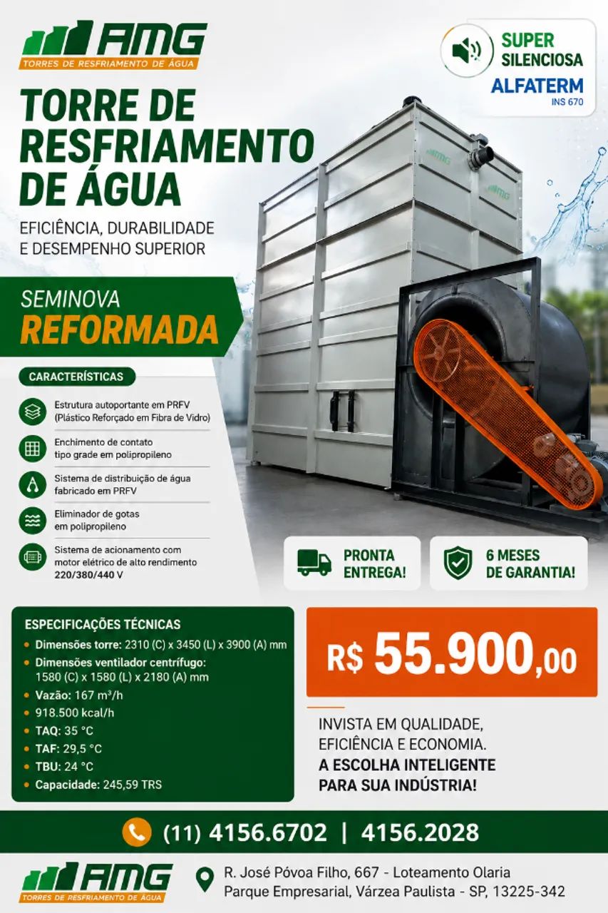 Torre de resfriamento super silenciosa Alfaterm INS 670 usada seminova reformada garantia - Foto 3