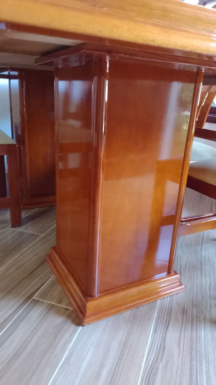 MESA DE MADEIRA 8 LUGARES - ACABAMENTO EM MOGNO - ALTO DESIGN - Foto 5