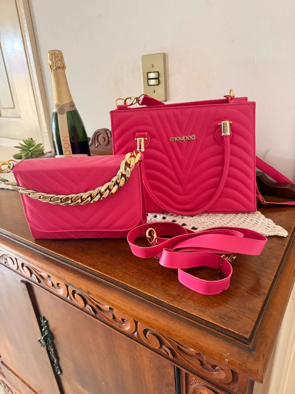 Conjunto duas bolsas rosa - Foto 3
