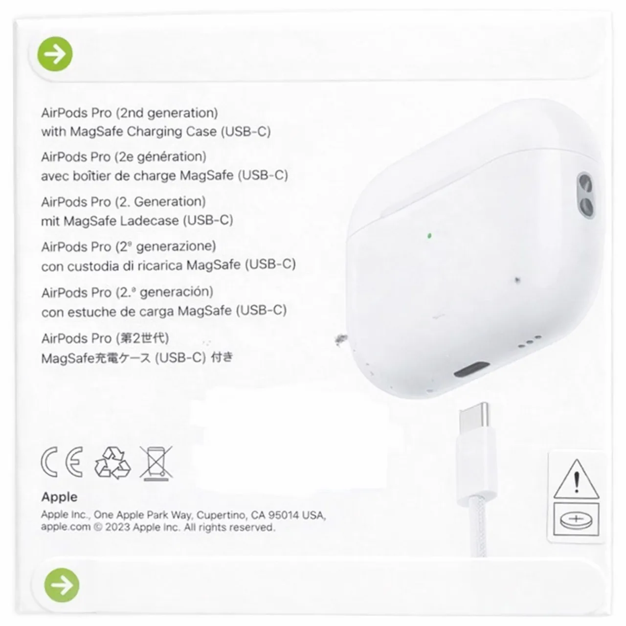 AirPods Pro 2 (Lightning) Modelo A2699 - Case + Lado Esquerdo