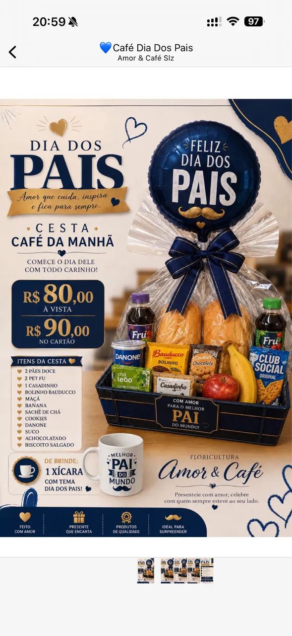 Cesta de café dia dos Pais