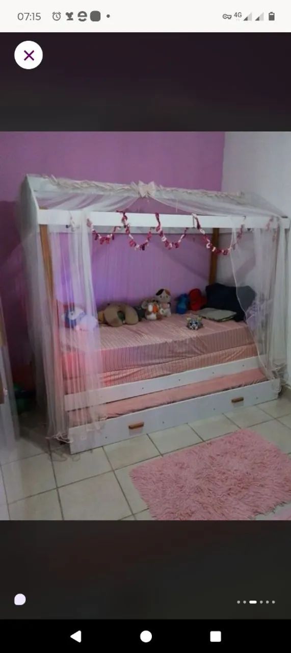 Cama Bicama infantil tipo princesa 