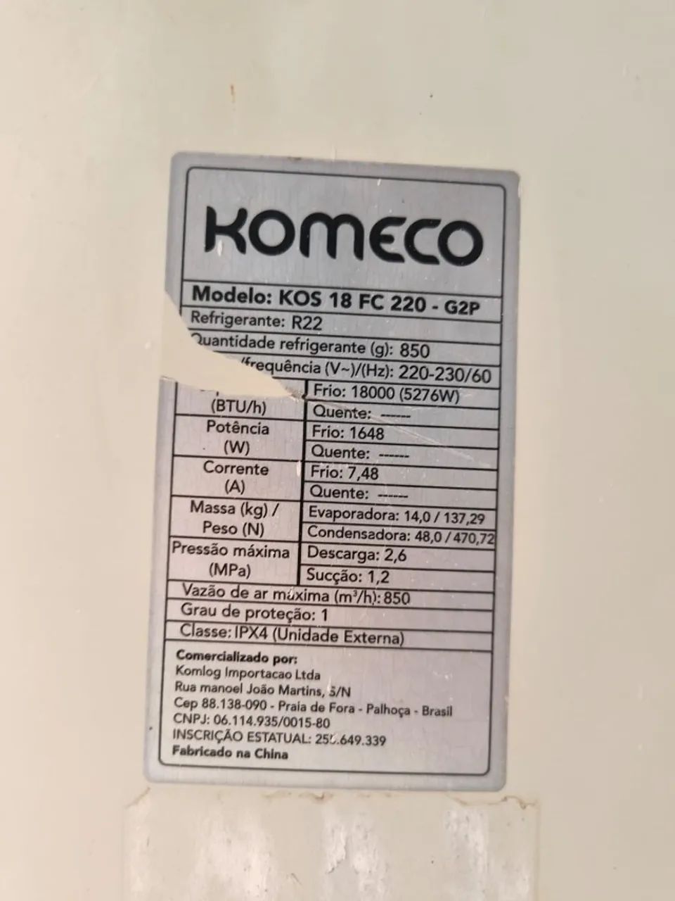 Ar condicionado Komeco Split 18.000 BTUs - 220V - Foto 4