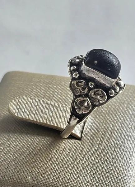 Anel em prata 950 e pedra cabochon - Foto 3