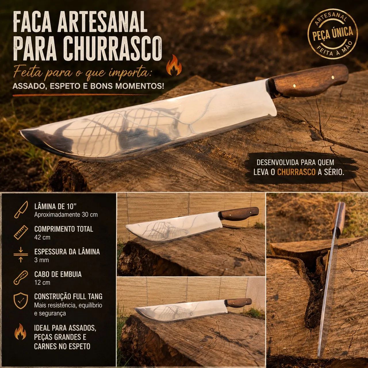 Faca Artesanal e exclusiva
