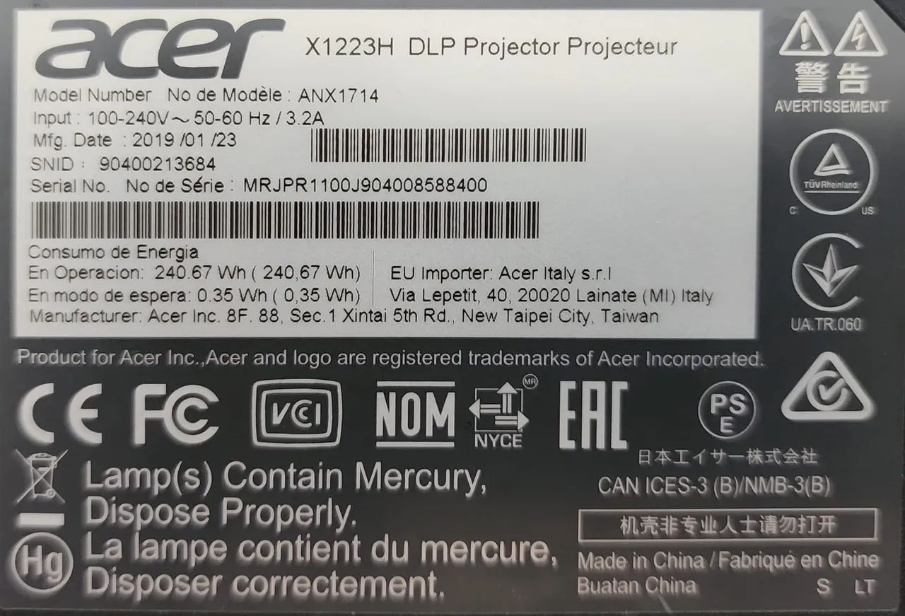 Projetor Acer 1600 lumins profissional - Foto 5