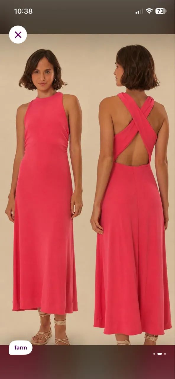 Vestido farm rosa g