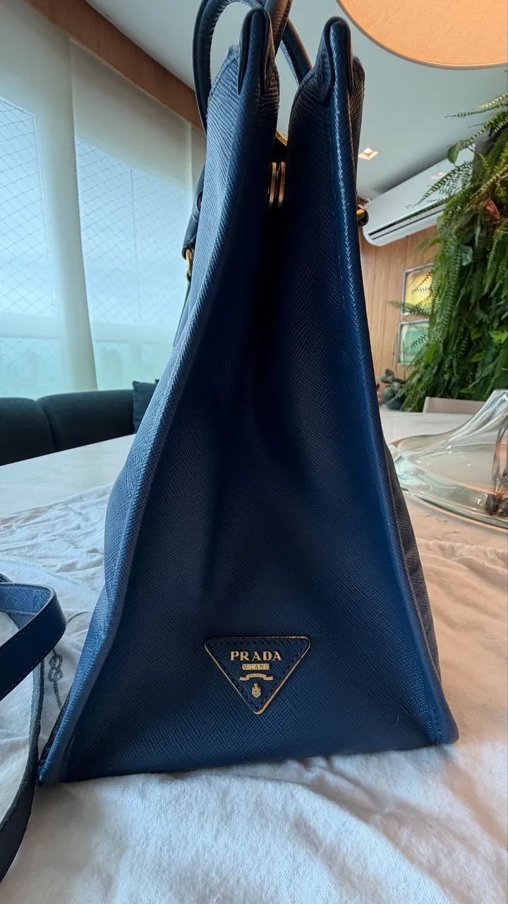 Bolsa Prada Saffiano Lux Azul - Original  - Foto 3
