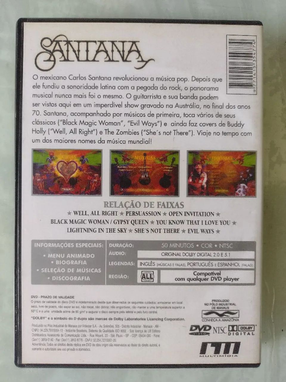 DVD ORIGINAL MÚSICO SANTANA  - Foto 2