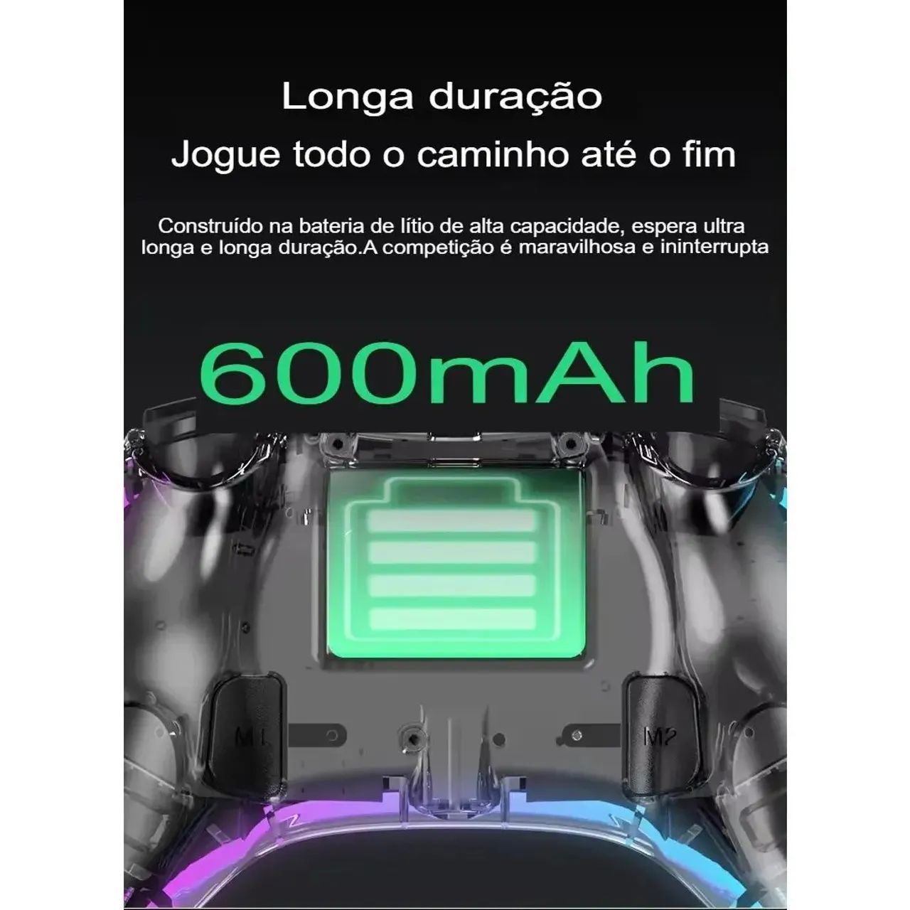 Controle transparente Bluetooth Android Pc, PS3, PS4, Nintendo - Foto 5