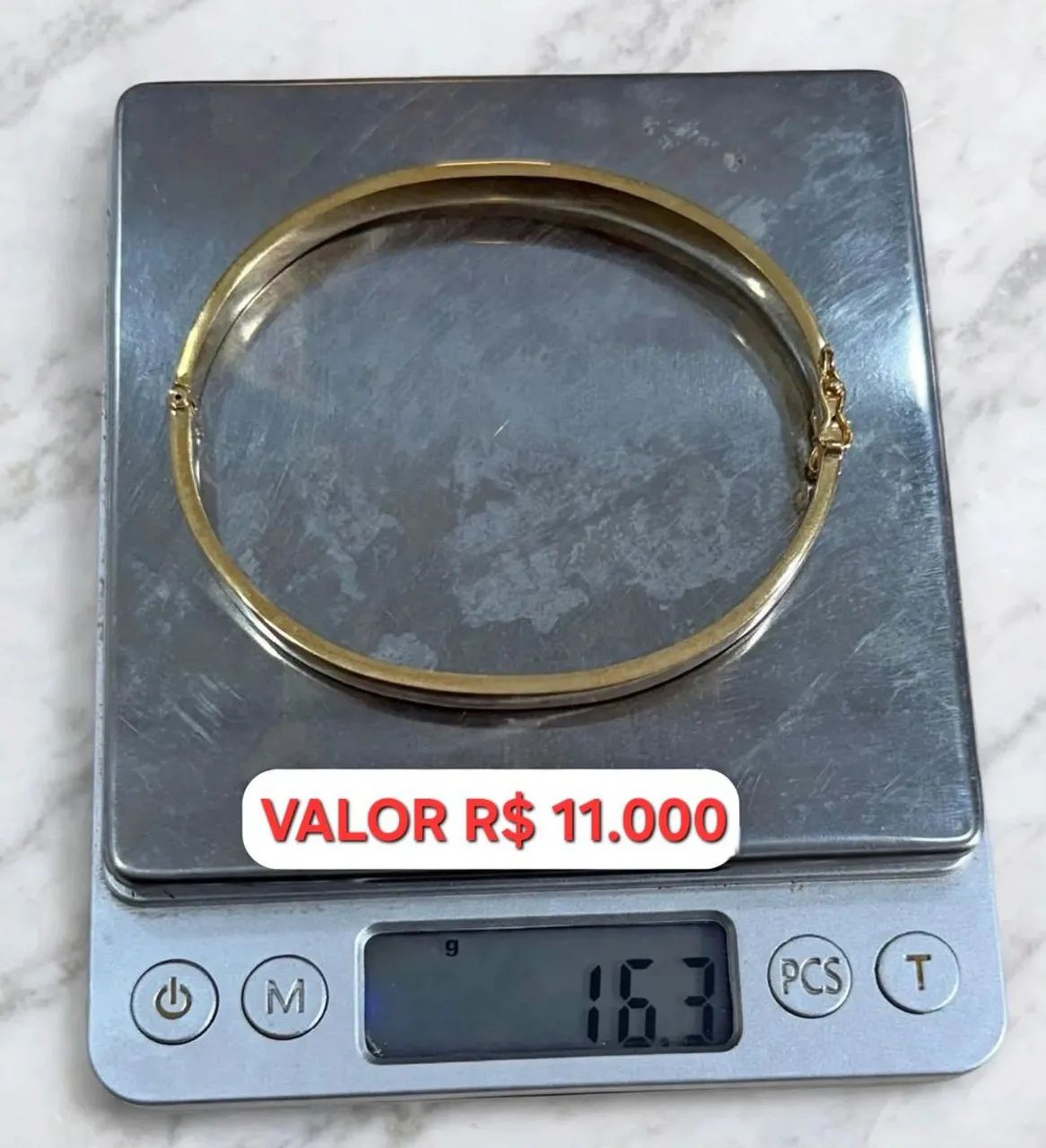 Bracelete Ouro 18k Grossa 16.3 Grama 23Cm  - Foto 3