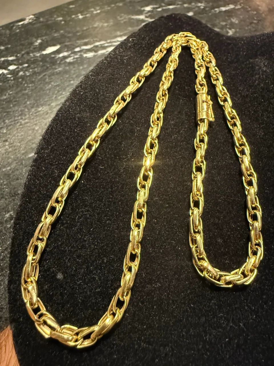 Cordão de ouro 18k modelo elo duplo  - Foto 4