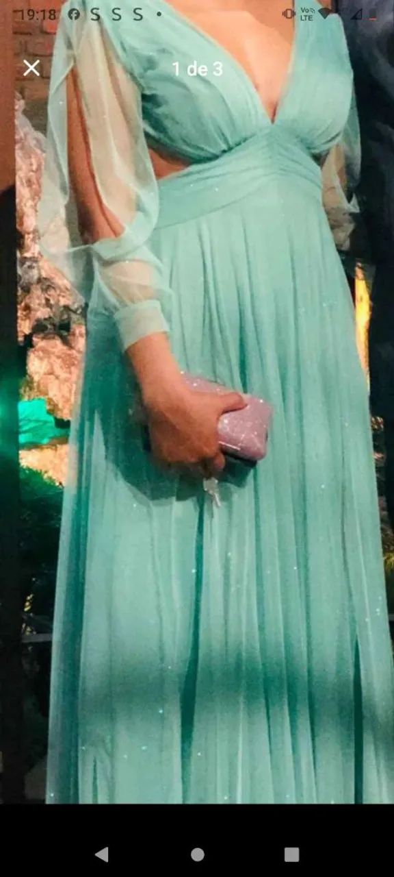 Vestido de festa verde Menta  - Foto 3