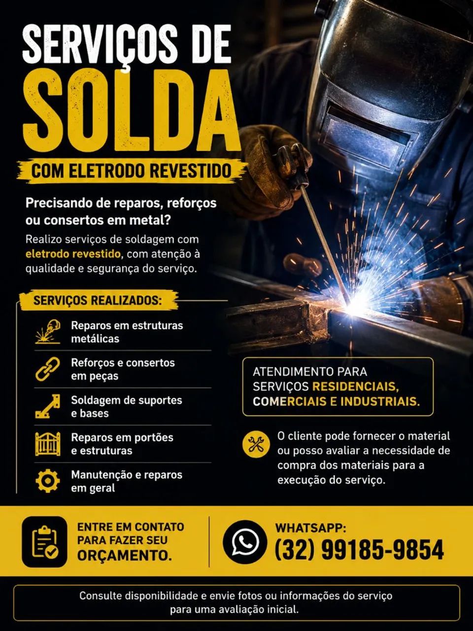 Serviços de soldas em geral