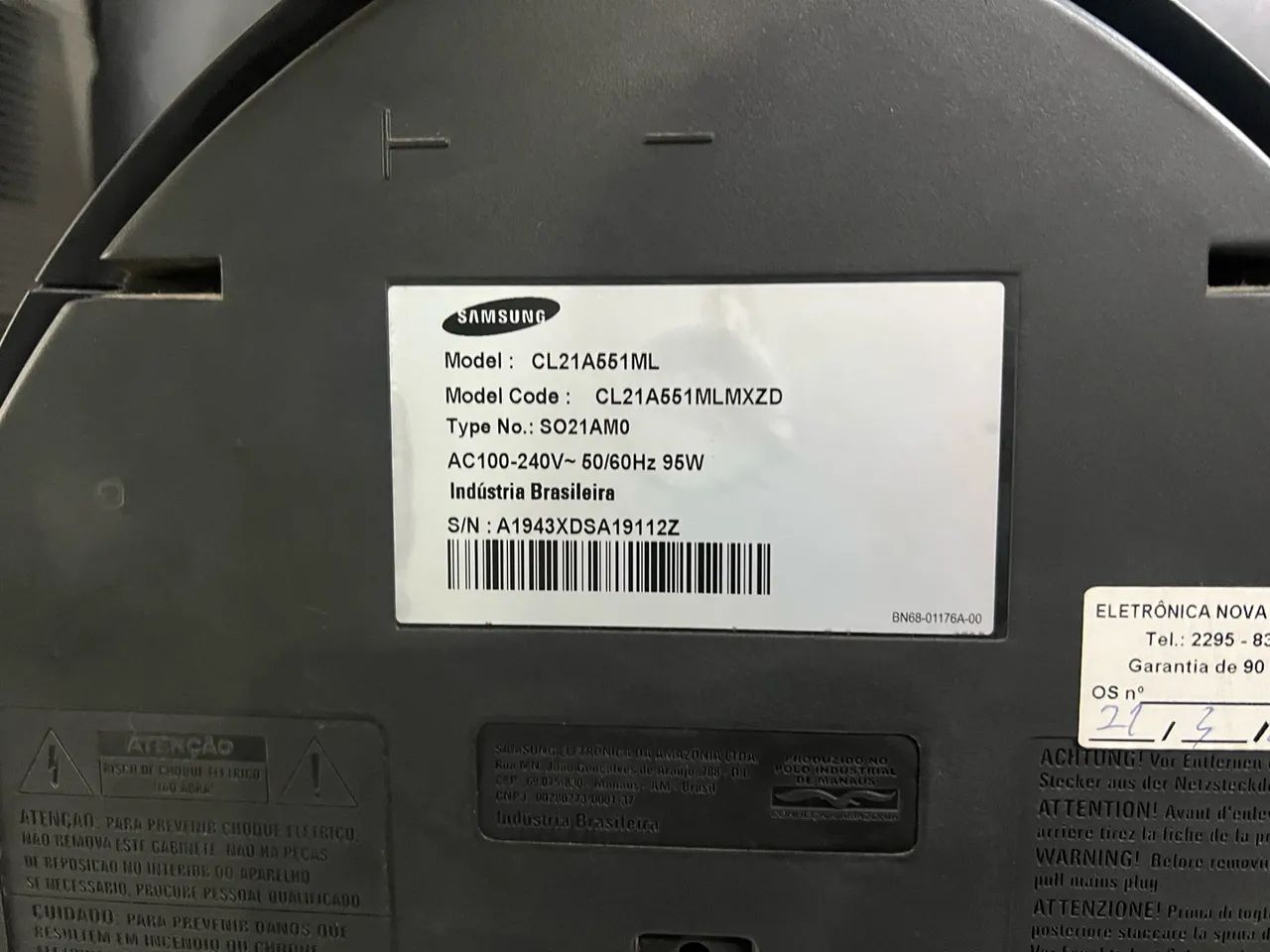 Tv de Tubo CRT Samsung 21 Polegadas CL21A551ML - Foto 5