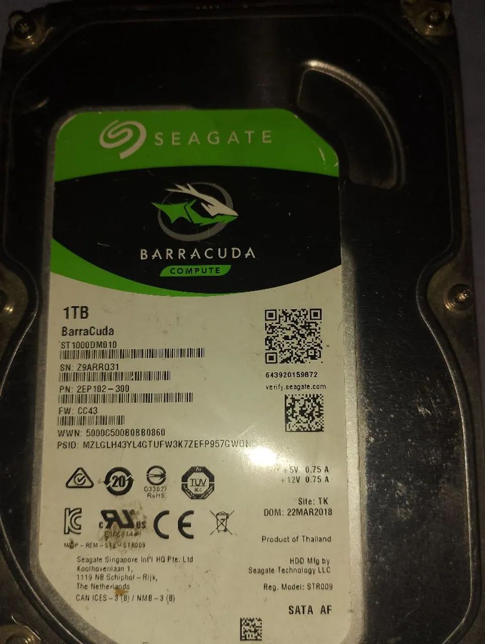 HD SEGATE BARRACUDA 1tb 
