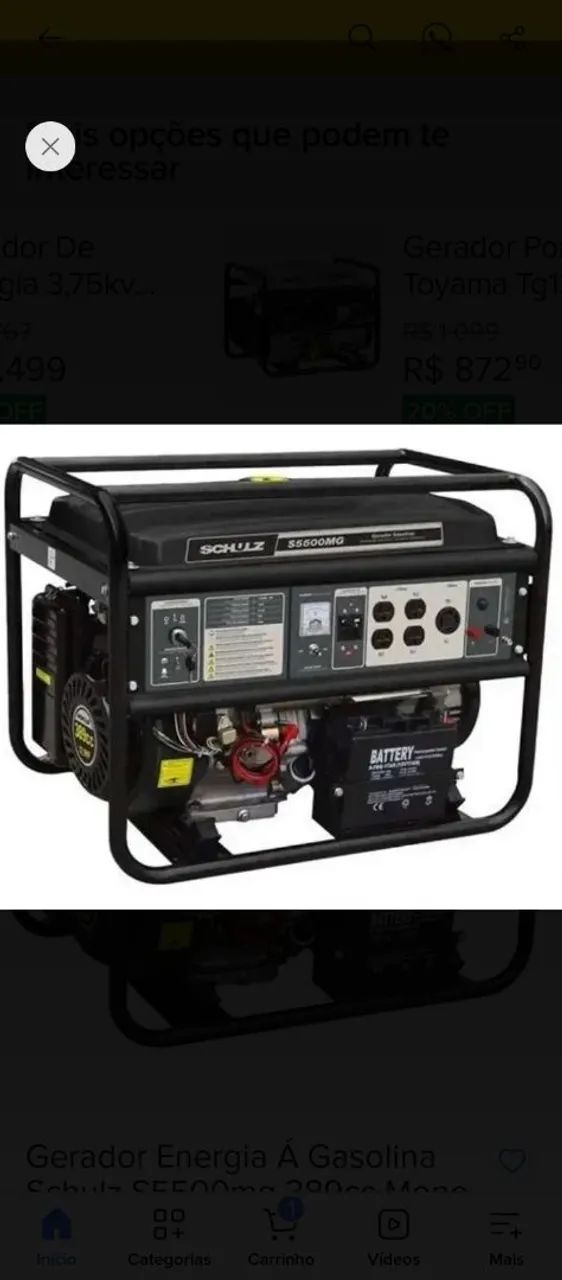 Gerador de energia a gasolina 5500 w - Outros itens para agro e