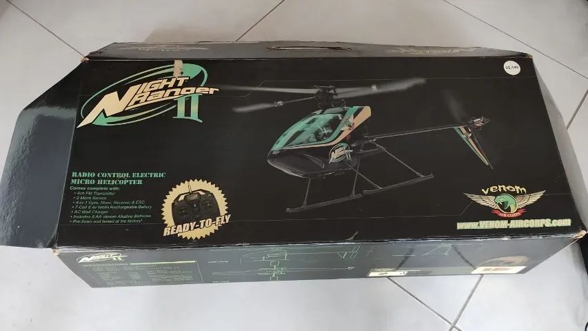 Micro-helicóptero Venom Night Ranger II em bom estado - Foto 3