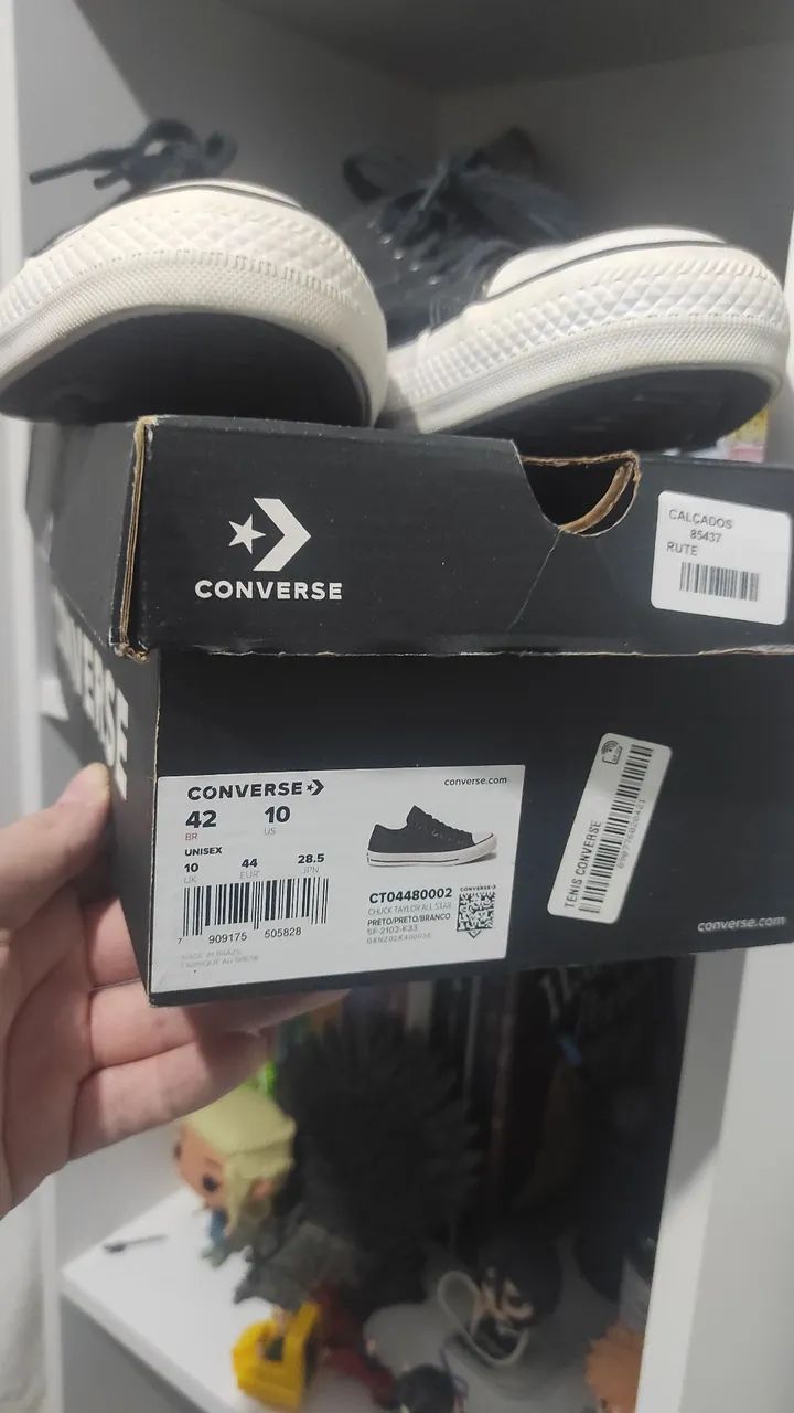 Converse ALL star couro preto - Foto 4