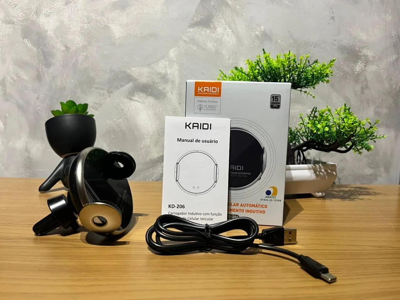 SUPORTE VEICULAR PARA CELULAR C/CARREGAMENTO INDUTIVO  - Foto 4