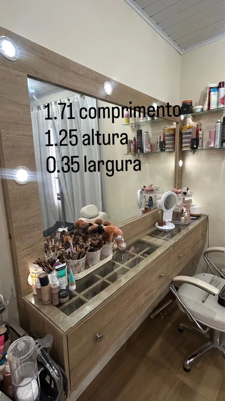 Penteadeira suspensa com gaveta e led .  - Foto 4