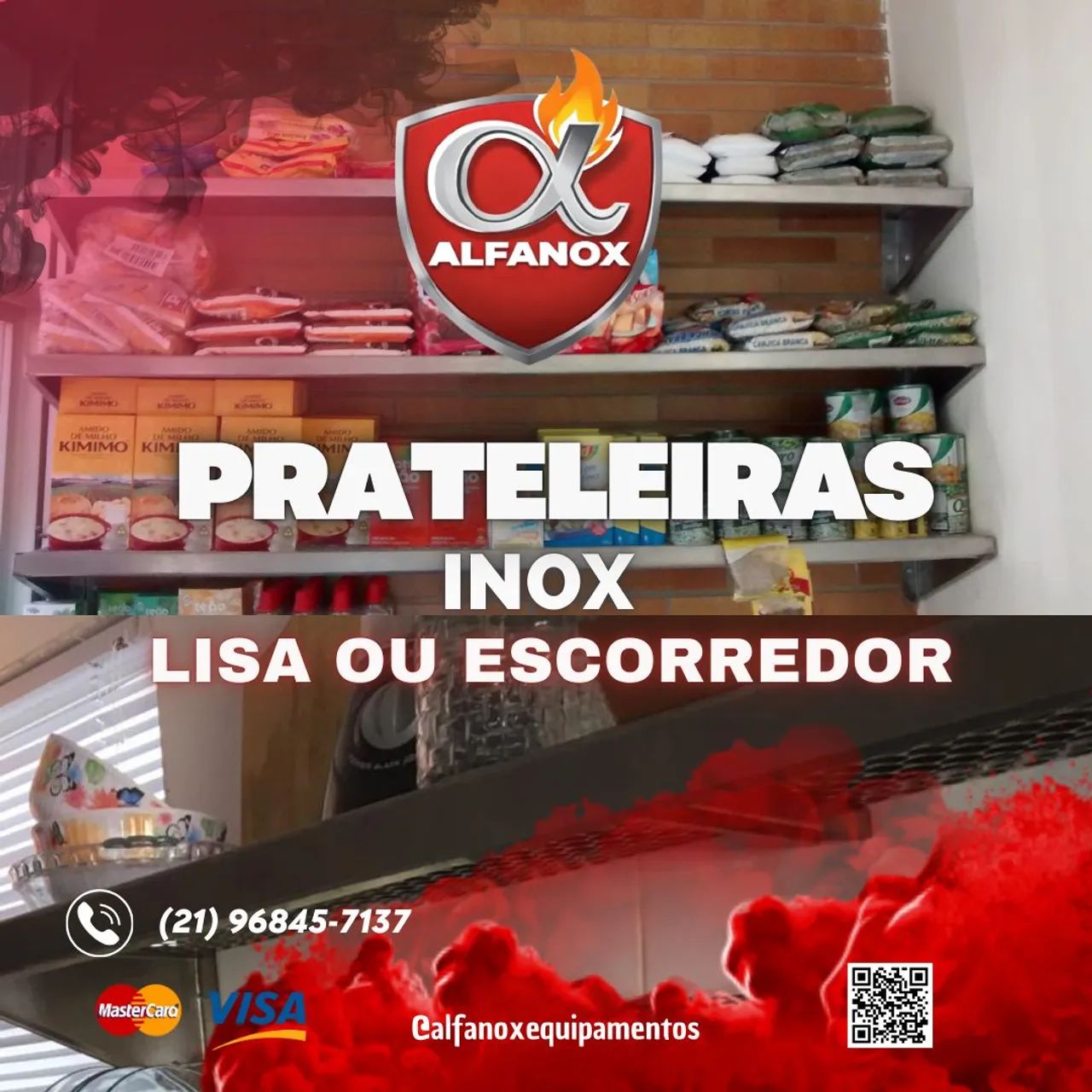 Prateleira em aço inox Alfanox 100x30