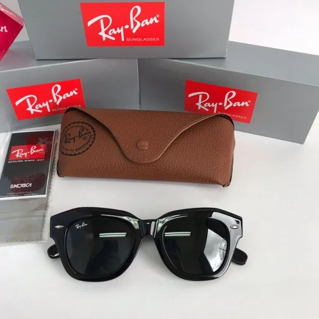 óculos ray ban state black piano lentes de cristal - Foto 3