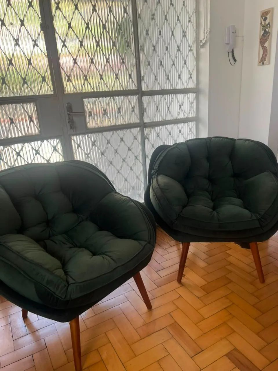 Kit poltronas verdes em veludo - Foto 3