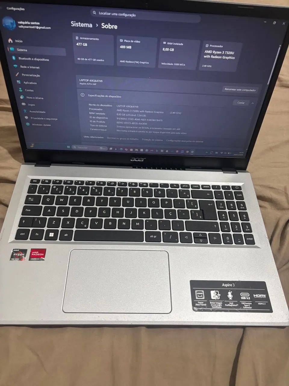 Notebook Acer Aspire 3 A315-24P - Foto 4